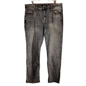 MBX jeans mens 36x30 blue denim acid wash slim fit straight leg stretch